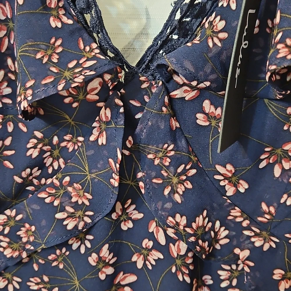 Lulu's Navy Blue and Pink Floral Maxi Dress - Picture 4 of 10